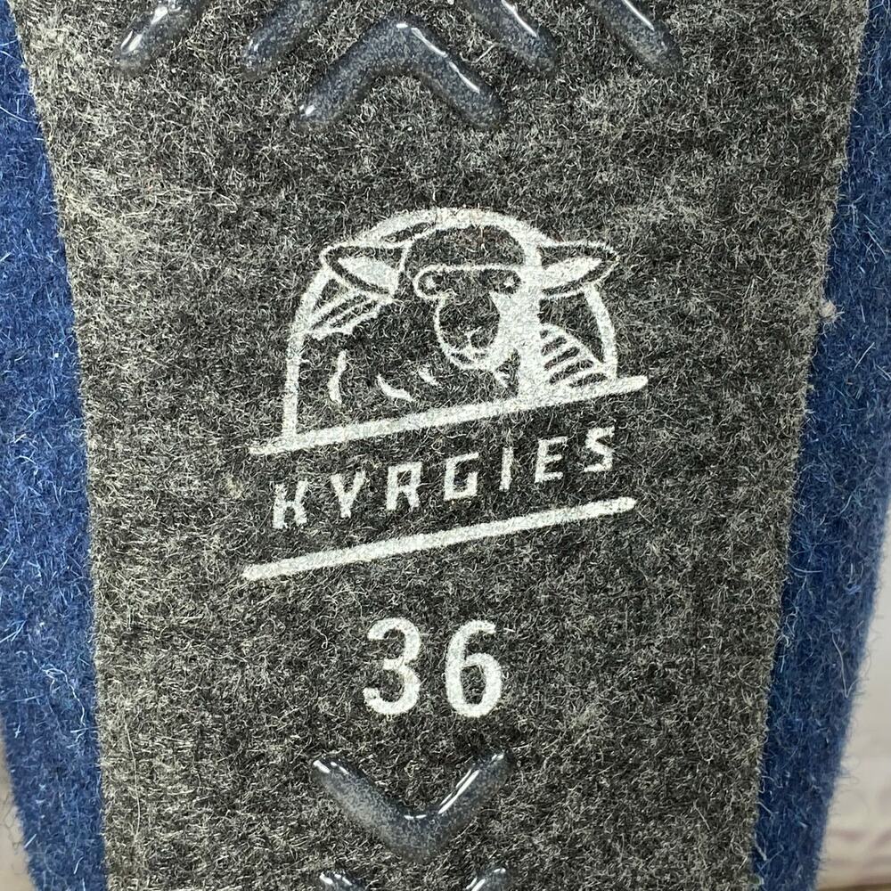 Kyrgies Classic Navy Blue Felted Wool Slippers Women's 36 US 6 Handmade - Picture 7 of 7